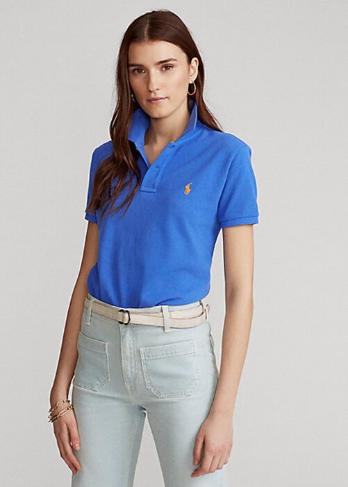 Blue Women’s Ralph Lauren Classic Fit Mesh Polo Shirts Blue Women’s Ralph Lauren Classic Fit Mesh Polo Shirts
