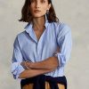 Blue Women’s Ralph Lauren Cotton High-Low Shirts Blue Women’s Ralph Lauren Cotton High-Low Shirts