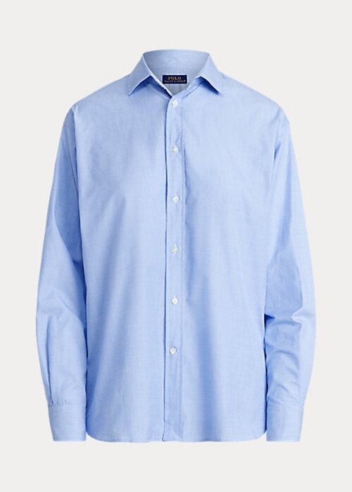 Blue Women’s Ralph Lauren Cotton High-Low Shirts Blue Women’s Ralph Lauren Cotton High-Low Shirts