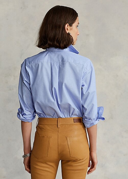 Blue Women’s Ralph Lauren Cotton High-Low Shirts Blue Women’s Ralph Lauren Cotton High-Low Shirts