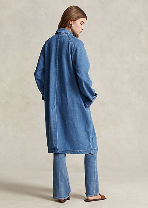 Blue Women’s Ralph Lauren Cotton-Silk-Blend Car Coats Blue Women’s Ralph Lauren Cotton-Silk-Blend Car Coats