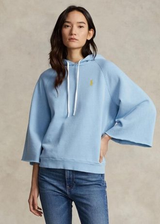 Blue Women’s Ralph Lauren Cutoff-cuff Fleece   Hoodie