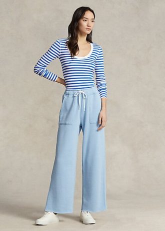 Blue Women’s Ralph Lauren Cutoff-Hem Fleece Sweatpants
