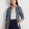 Blue Women’s Ralph Lauren Double-breasted Chambray Blazers Blue Women’s Ralph Lauren Double-breasted Chambray Blazers