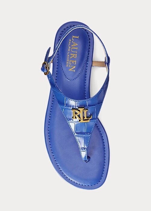 Blue Women’s Ralph Lauren Ellington Embossed Leather Sandals Blue Women’s Ralph Lauren Ellington Embossed Leather Sandals