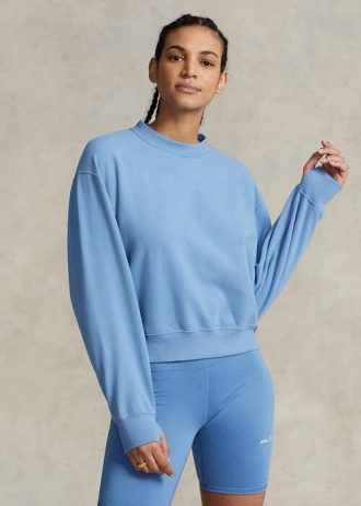 Blue Women’s Ralph Lauren Fleece Crewneck Sweatshirts Blue Women’s Ralph Lauren Fleece Crewneck Sweatshirts