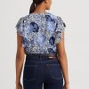 Blue Women’s Ralph Lauren Floral Crinkle Georgette Shirts Blue Women’s Ralph Lauren Floral Crinkle Georgette Shirts