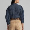 Blue Women’s Ralph Lauren Floral Crinkled Cotton Voile Blouse Shirts Blue Women’s Ralph Lauren Floral Crinkled Cotton Voile Blouse Shirts