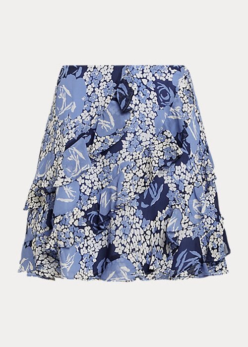 Blue Women’s Ralph Lauren Floral Ruffle-Trim Georgette Skirts Blue Women’s Ralph Lauren Floral Ruffle-Trim Georgette Skirts