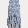 Blue Women’s Ralph Lauren Floral Ruffled Crepe Skirts Blue Women’s Ralph Lauren Floral Ruffled Crepe Skirts