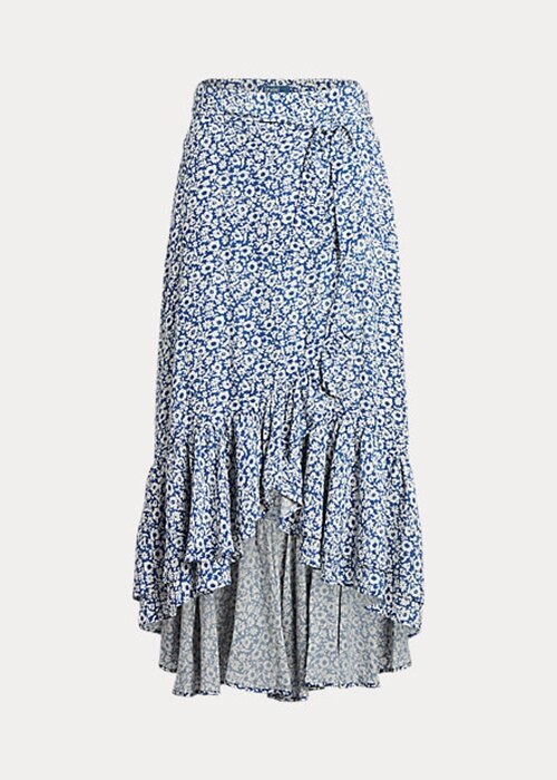 Blue Women’s Ralph Lauren Floral Ruffled Crepe Skirts Blue Women’s Ralph Lauren Floral Ruffled Crepe Skirts