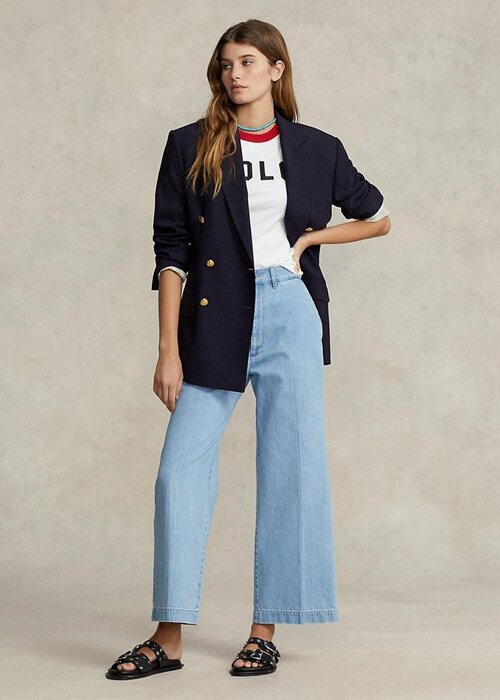 Blue Women’s Ralph Lauren High-rise Wide-leg Cropped Jeans Blue Women’s Ralph Lauren High-rise Wide-leg Cropped Jeans