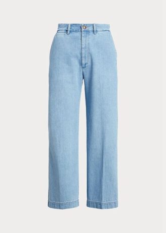 Blue Women’s Ralph Lauren High-rise Wide-leg Cropped Jeans