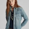 Blue Women’s Ralph Lauren Indigo Denim Western Shirts Blue Women’s Ralph Lauren Indigo Denim Western Shirts