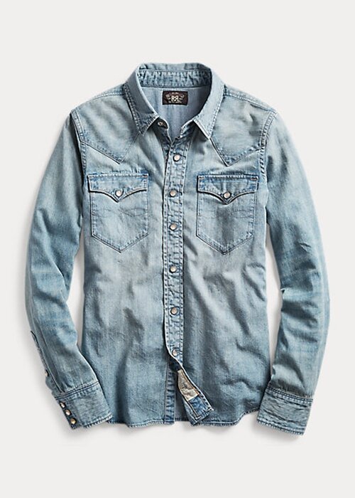 Blue Women’s Ralph Lauren Indigo Denim Western Shirts Blue Women’s Ralph Lauren Indigo Denim Western Shirts