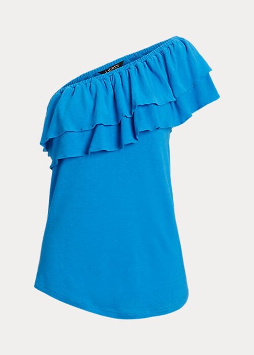 Blue Women’s Ralph Lauren Jersey One-Shoulder Tops Blue Women’s Ralph Lauren Jersey One-Shoulder Tops