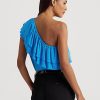 Blue Women’s Ralph Lauren Jersey One-Shoulder Tops Blue Women’s Ralph Lauren Jersey One-Shoulder Tops