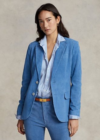 Blue Women’s Ralph Lauren Lambskin Suede Blazers