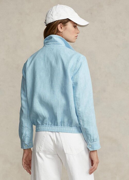 Blue Women’s Ralph Lauren Linen Windbreaker Blue Women’s Ralph Lauren Linen Windbreaker