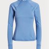 Blue Women’s Ralph Lauren Logo Jersey Long-sleeve Mockneck T Shirts Blue Women’s Ralph Lauren Logo Jersey Long-sleeve Mockneck T Shirts