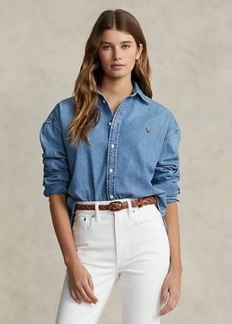 Blue Women’s Ralph Lauren Oversize Denim Shirts Blue Women’s Ralph Lauren Oversize Denim Shirts