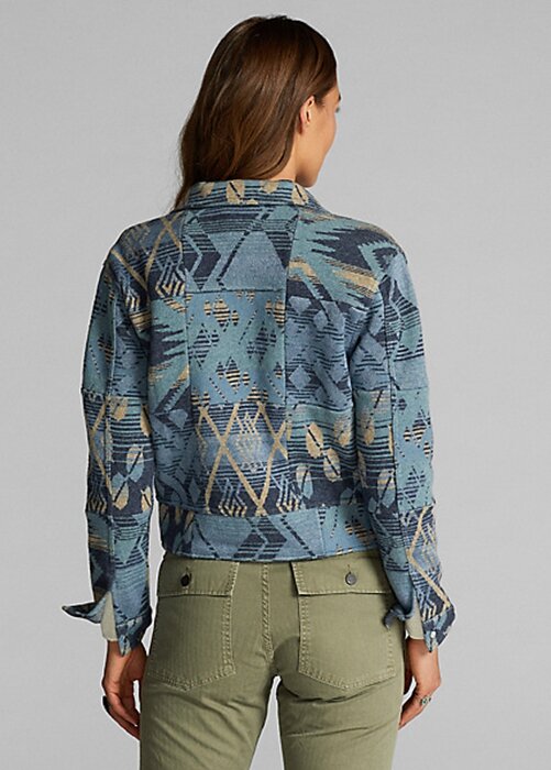 Blue Women’s Ralph Lauren Patchwork Sweater Jackets Blue Women’s Ralph Lauren Patchwork Sweater Jackets