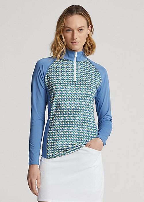 Blue Women’s Ralph Lauren Print Jersey Quarter-Zip Sweatshirts Blue Women’s Ralph Lauren Print Jersey Quarter-Zip Sweatshirts