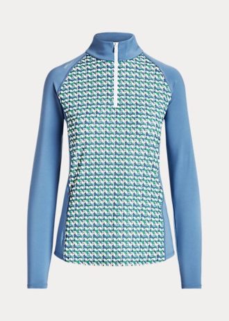 Blue Women’s Ralph Lauren Print Jersey Quarter-Zip Sweatshirts Blue Women’s Ralph Lauren Print Jersey Quarter-Zip Sweatshirts