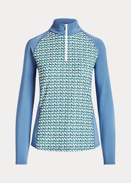 Blue Women’s Ralph Lauren Print Jersey Quarter-Zip Sweatshirts Blue Women’s Ralph Lauren Print Jersey Quarter-Zip Sweatshirts