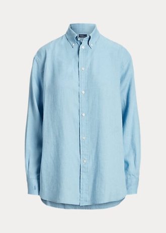 Blue Women’s Ralph Lauren Relaxed Fit Linen Shirts Blue Women’s Ralph Lauren Relaxed Fit Linen Shirts