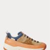 Brown / Indigo Men’s Ralph Lauren Harmon Leather & Denim Sneakers Brown / Indigo Men’s Ralph Lauren Harmon Leather & Denim Sneakers