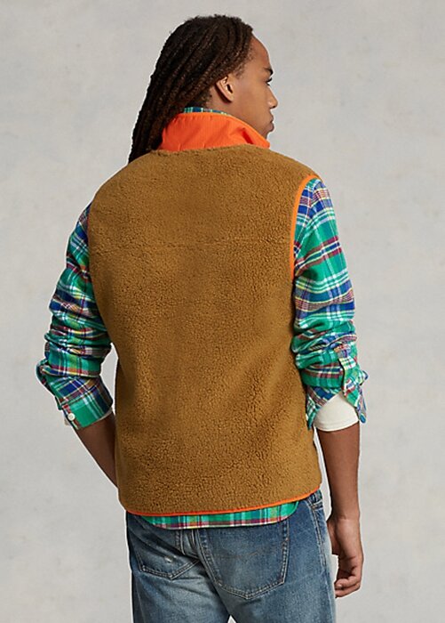 Brown Men’s Ralph Lauren Bonded Pile Fleece Vest Brown Men’s Ralph Lauren Bonded Pile Fleece Vest