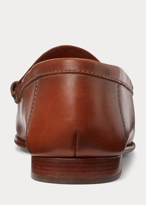Brown Men’s Ralph Lauren Chalmers Calfskin & Canvas Penny Loafers Brown Men’s Ralph Lauren Chalmers Calfskin & Canvas Penny Loafers