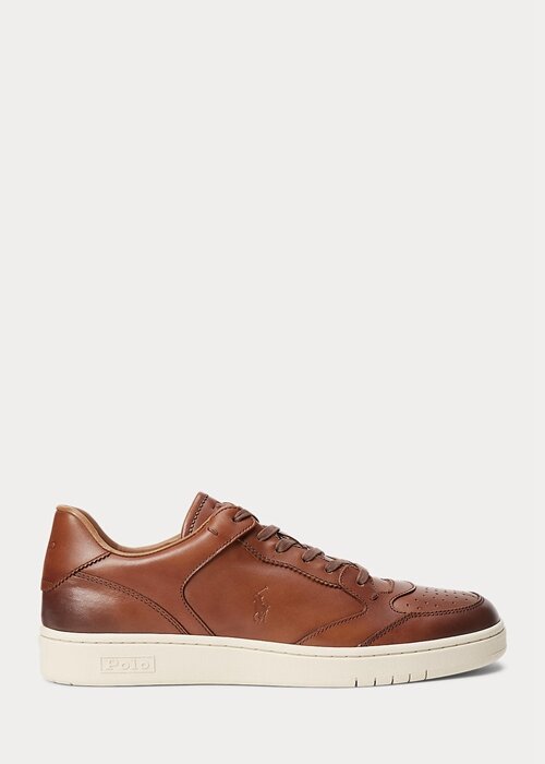 Brown Men’s Ralph Lauren Court Leather Sneakers Brown Men’s Ralph Lauren Court Leather Sneakers