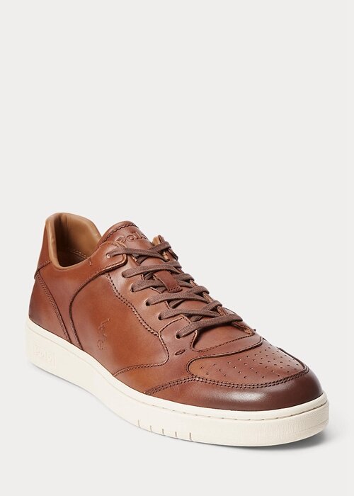 Brown Men’s Ralph Lauren Court Leather Sneakers Brown Men’s Ralph Lauren Court Leather Sneakers