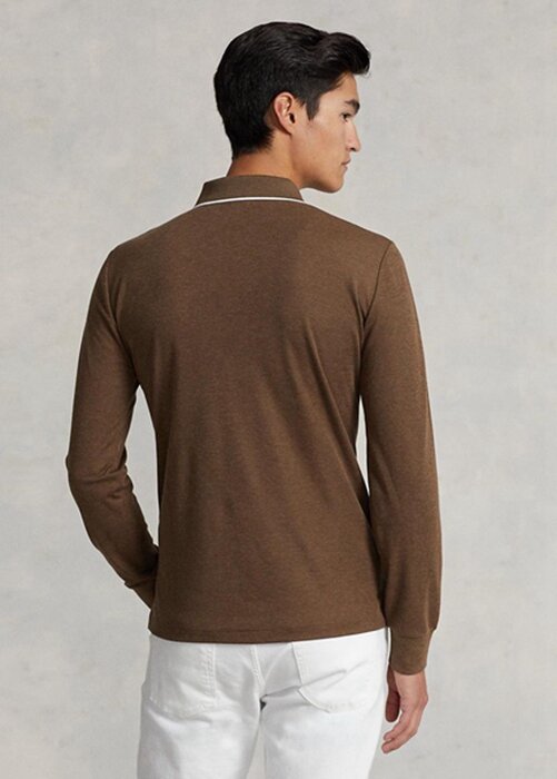 Brown Men’s Ralph Lauren Custom Slim Fit Birdseye Polo Shirts Brown Men’s Ralph Lauren Custom Slim Fit Birdseye Polo Shirts