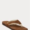 Brown Men’s Ralph Lauren Grosgrain-Trim Suede Flip Flops Brown Men’s Ralph Lauren Grosgrain-Trim Suede Flip Flops