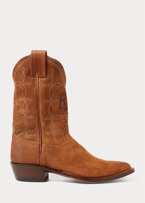 Brown Men’s Ralph Lauren Plainview Suede Cowboy Boots Brown Men’s Ralph Lauren Plainview Suede Cowboy Boots