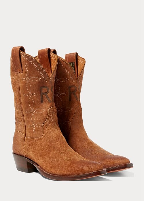 Brown Men’s Ralph Lauren Plainview Suede Cowboy Boots Brown Men’s Ralph Lauren Plainview Suede Cowboy Boots