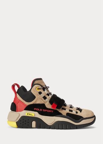 Brown Men’s Ralph Lauren PS100 High-Top Sneakers