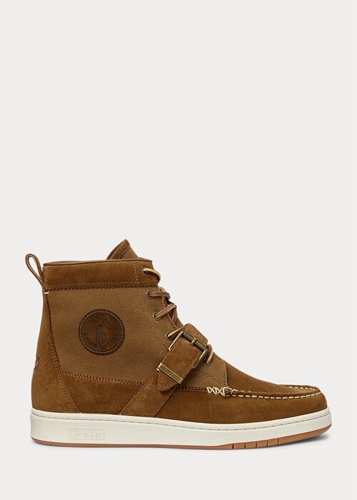 Brown Men’s Ralph Lauren Ranger Nubuck & Canvas Sneakers Brown Men’s Ralph Lauren Ranger Nubuck & Canvas Sneakers