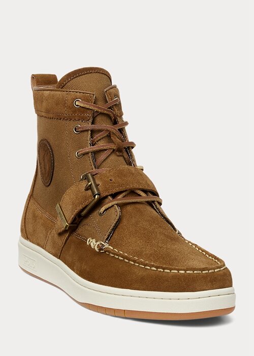 Brown Men’s Ralph Lauren Ranger Nubuck & Canvas Sneakers Brown Men’s Ralph Lauren Ranger Nubuck & Canvas Sneakers