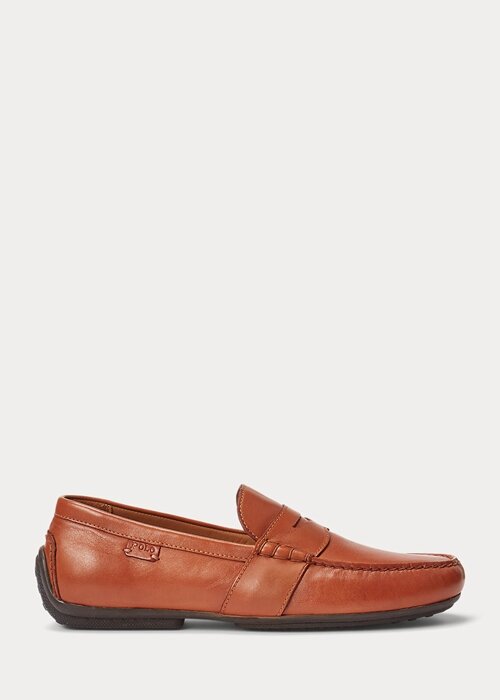 Brown Men’s Ralph Lauren Reynold Leather Driver Casual Shoes Brown Men’s Ralph Lauren Reynold Leather Driver Casual Shoes