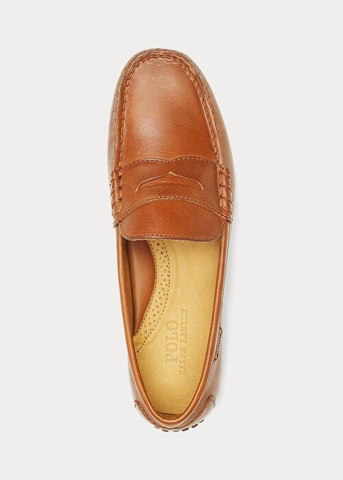 Brown Men’s Ralph Lauren Reynold Leather Driver Casual Shoes Brown Men’s Ralph Lauren Reynold Leather Driver Casual Shoes