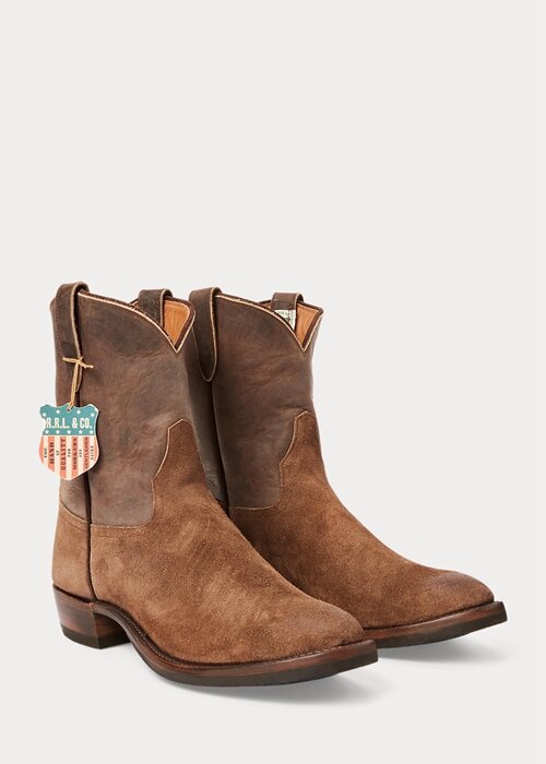 Brown Men’s Ralph Lauren Roughout Suede & Leather Boots Brown Men’s Ralph Lauren Roughout Suede & Leather Boots