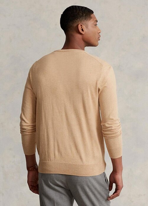 Brown Men’s Ralph Lauren Slim Fit Textured Cotton Jumper Sweaters Brown Men’s Ralph Lauren Slim Fit Textured Cotton Jumper Sweaters