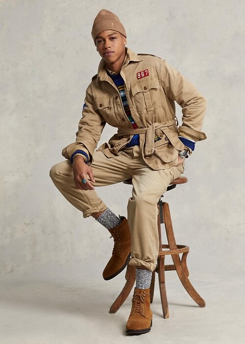 Brown Men’s Ralph Lauren Twill Belted Jackets Brown Men’s Ralph Lauren Twill Belted Jackets
