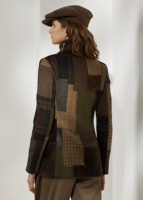 Brown / Olive Women’s Ralph Lauren Hailey Patchwork Tweed Jackets Brown / Olive Women’s Ralph Lauren Hailey Patchwork Tweed Jackets