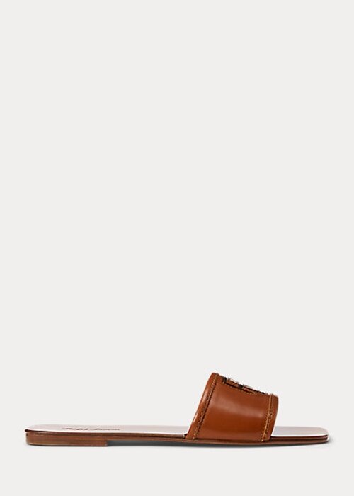 Brown Women’s Ralph Lauren Andela Burnished Calfskin Sandals Brown Women’s Ralph Lauren Andela Burnished Calfskin Sandals