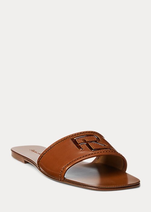 Brown Women’s Ralph Lauren Andela Burnished Calfskin Sandals Brown Women’s Ralph Lauren Andela Burnished Calfskin Sandals